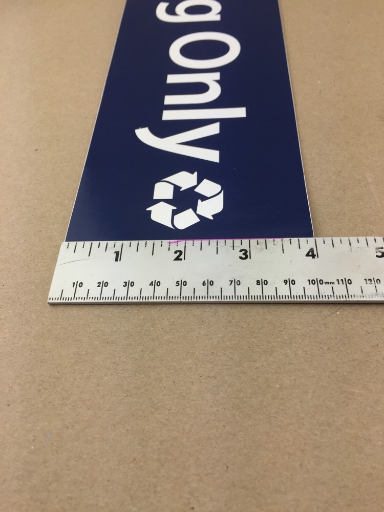 NEW American Decal 18&Prime; x 4&Prime; Recycling Only Blue White Sticker Sign Ships FREE