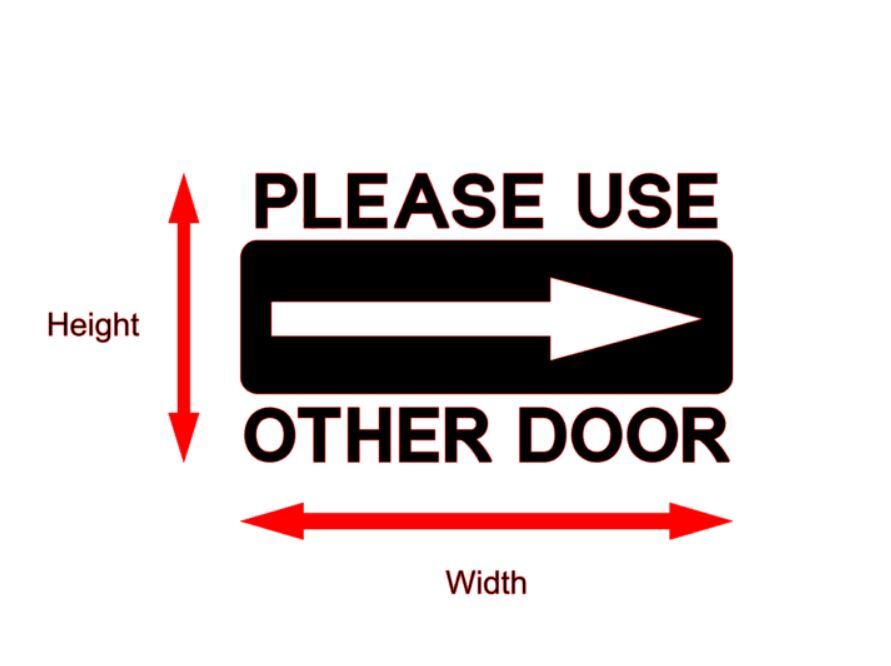 Please Use Other Door Sign Decal Sticker PICK SIZE COLOR DIRECTION Business Shop