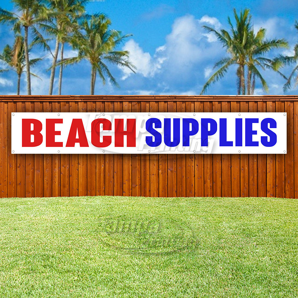 BEACH SUPPLIES Advertising Vinyl Banner Flag Sign LARGE HUGE XXL SIZES