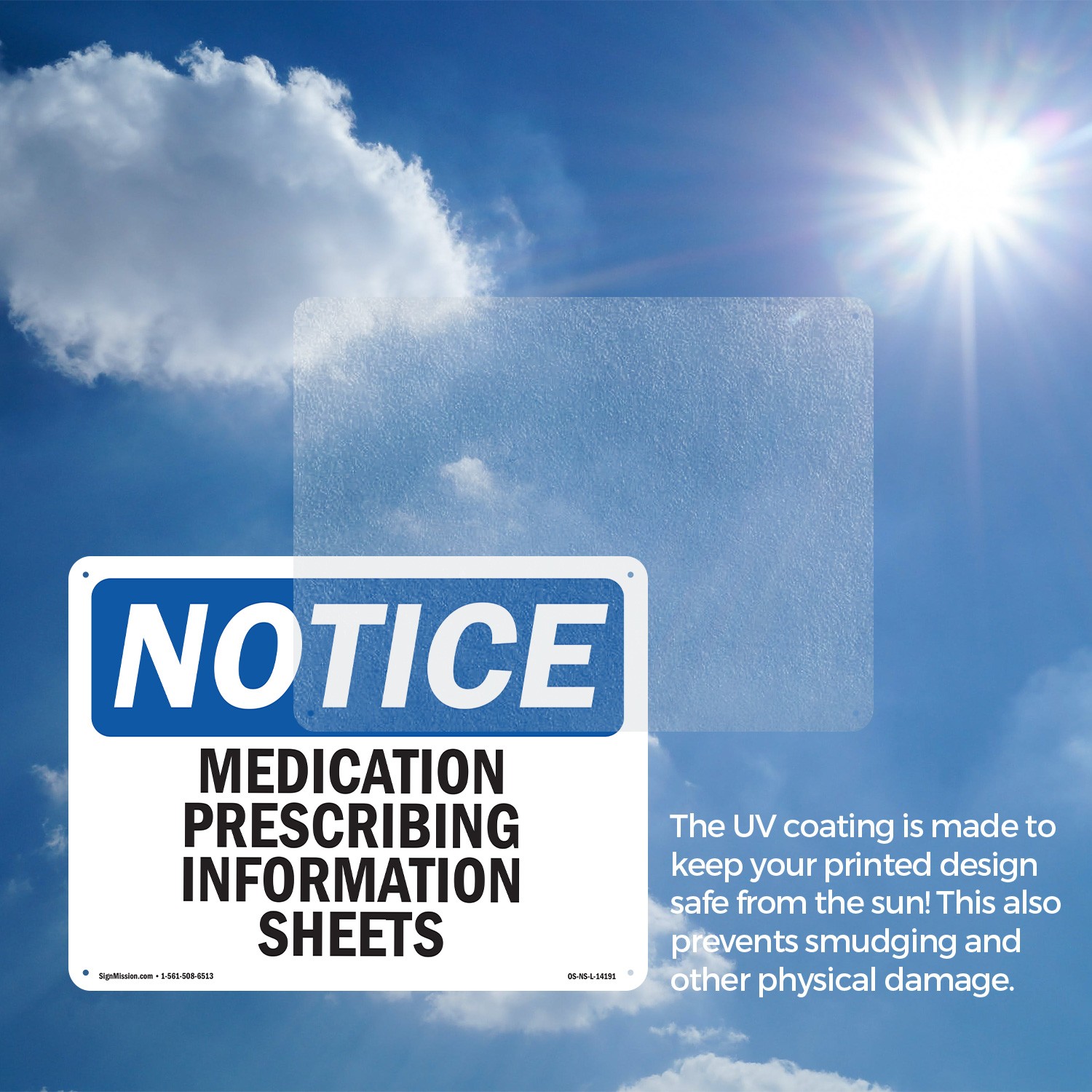 Medication Prescribing Information Sheets OSHA Notice Sign, Decal 5 or 10 Pack