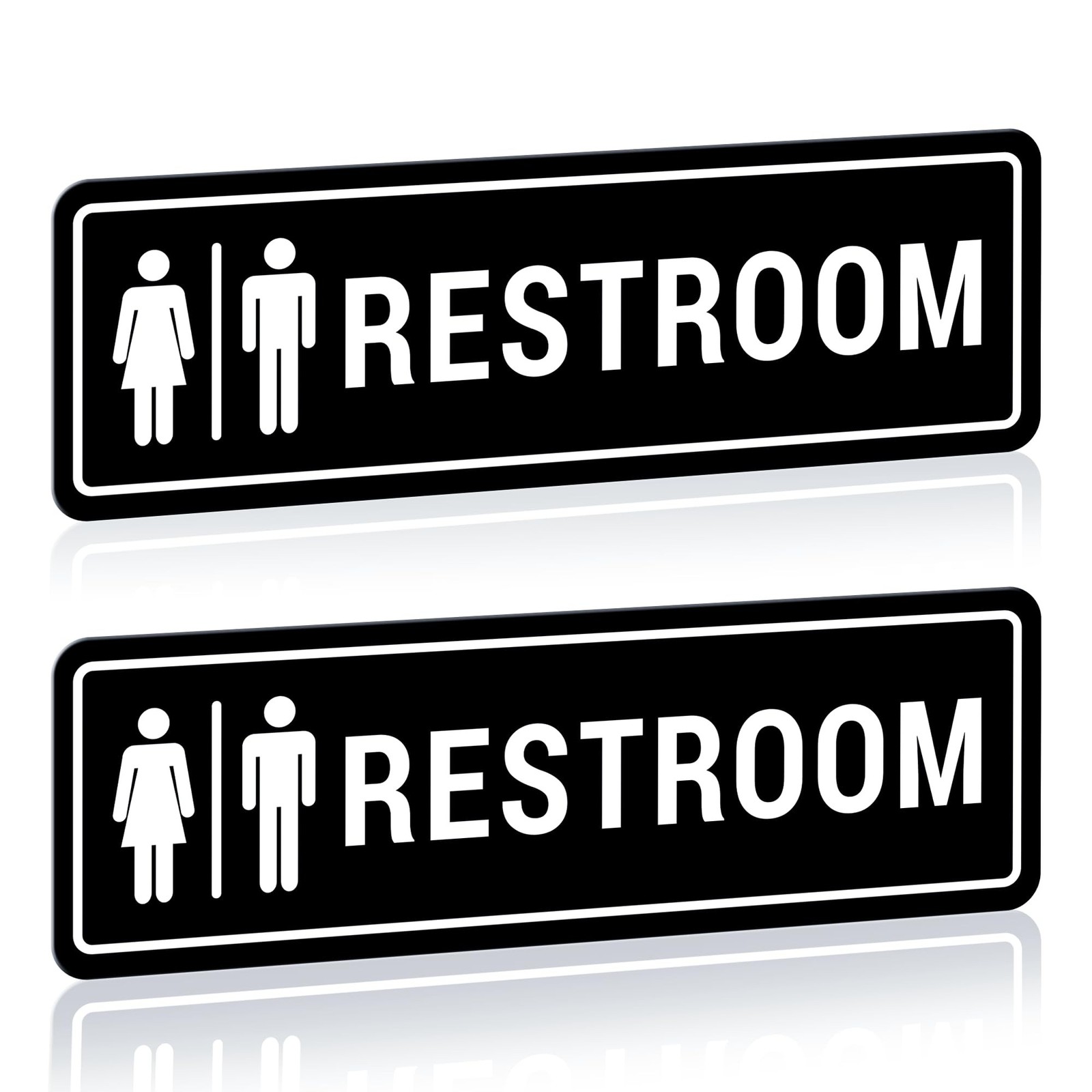 Restroom Sign – (2 Pack) Restroom Signs for Business with Strong Self-Adhesiv…