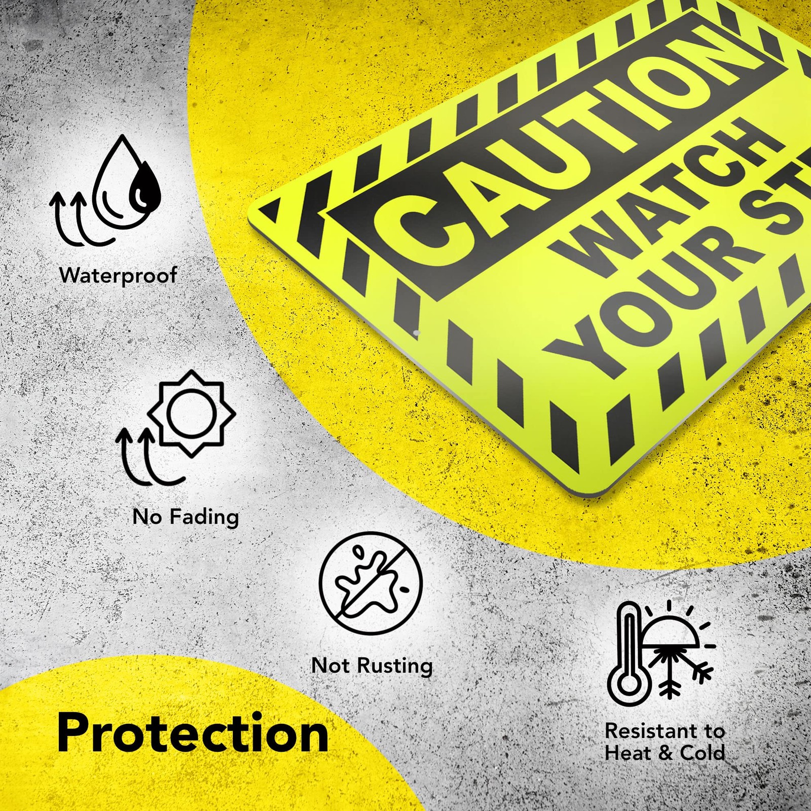 Watch Your Step Aluminum Caution Sign UV Protected Weatherproof Notice 8×12 In