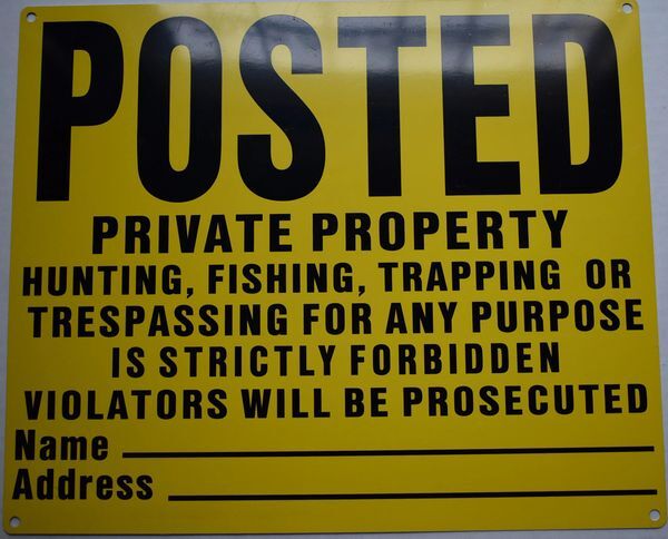 POSTED SIGN (10X12, YELLOW)-REF24-1027