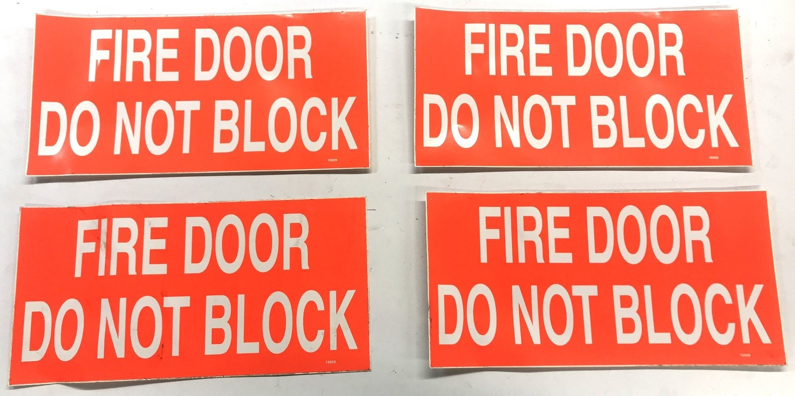 Unbranded Fire Door Do Not Block Sticker [Lot Of 4] NOS