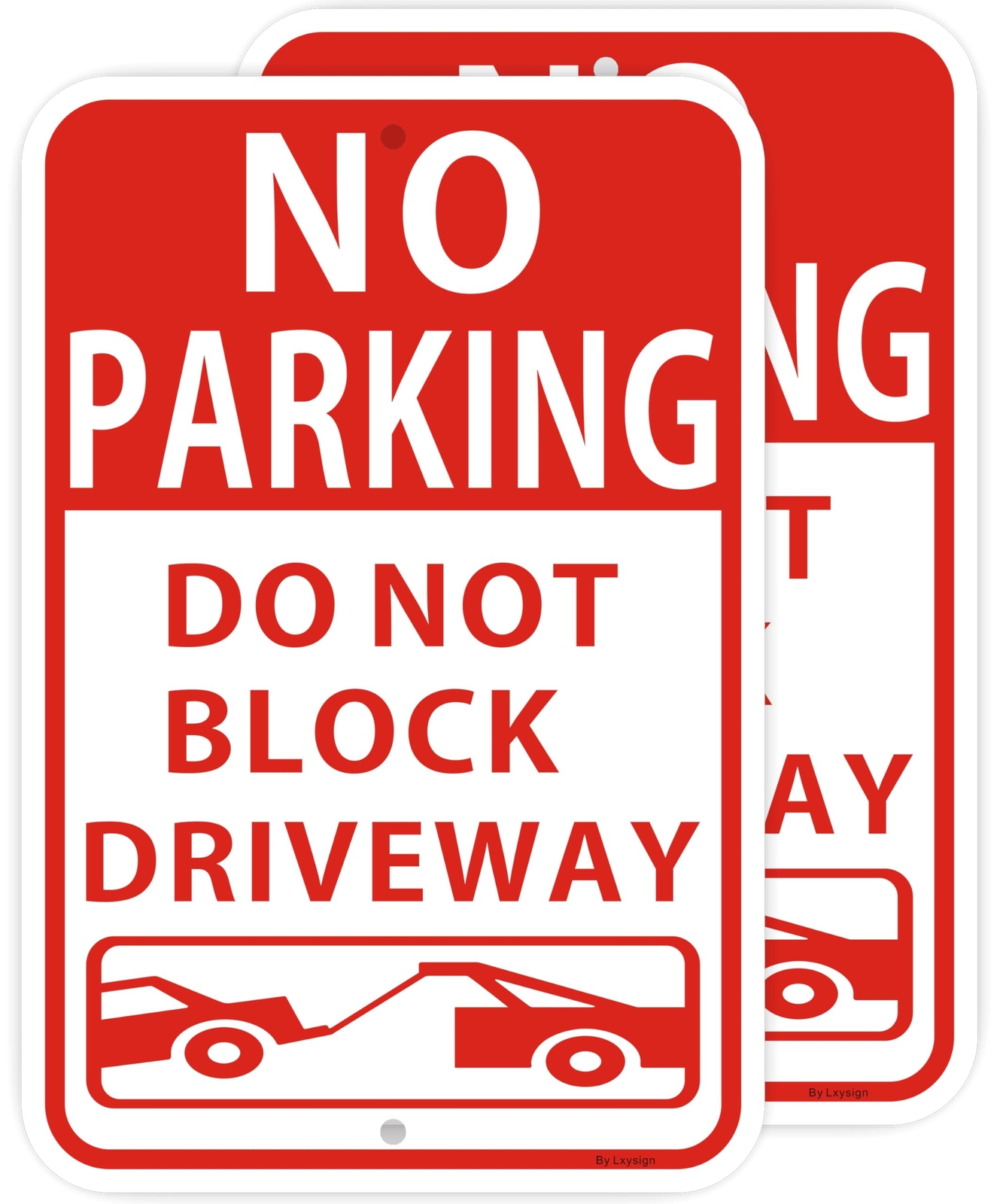 2-Pack Large Reflective No Parking Signs Aluminum 18 x 12 Inches Durable