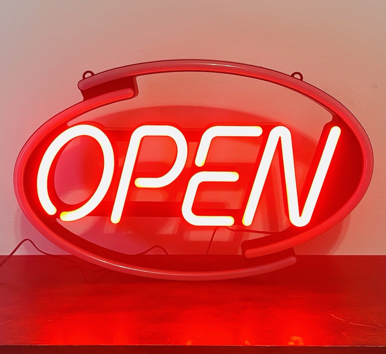 Pro-Lite Ultra Bright LED Open Sign with Remote Control and Flashing Effects EUC