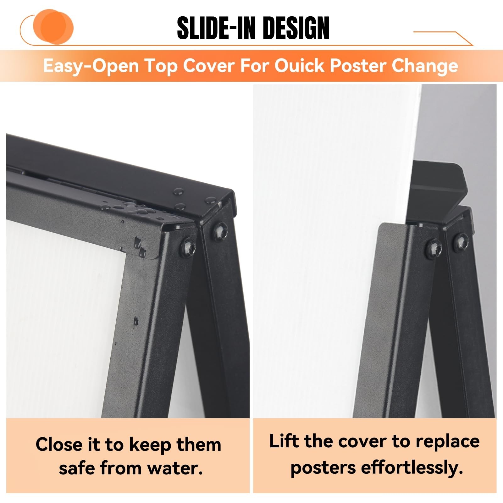 Heavy Duty A-Frame Sign 24×36 Inch Double-Sided Sidewalk Sign, Foldable Metal…