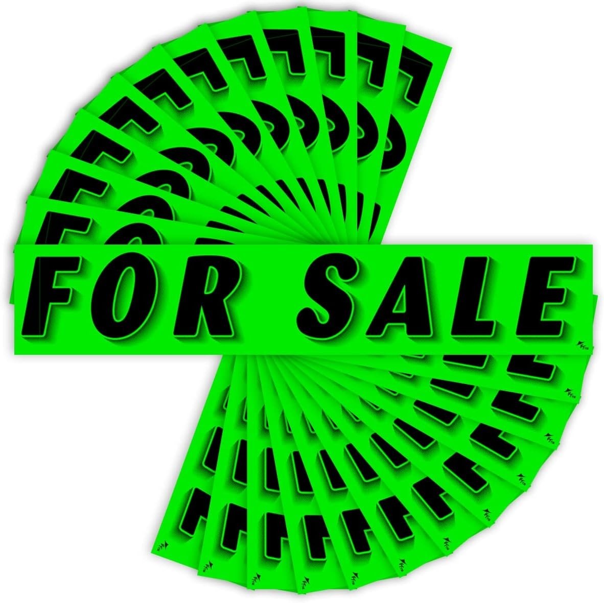 12 Pack For Sale Windshield Stickers Green Vinyl Auto Dealer Window Signs USANew