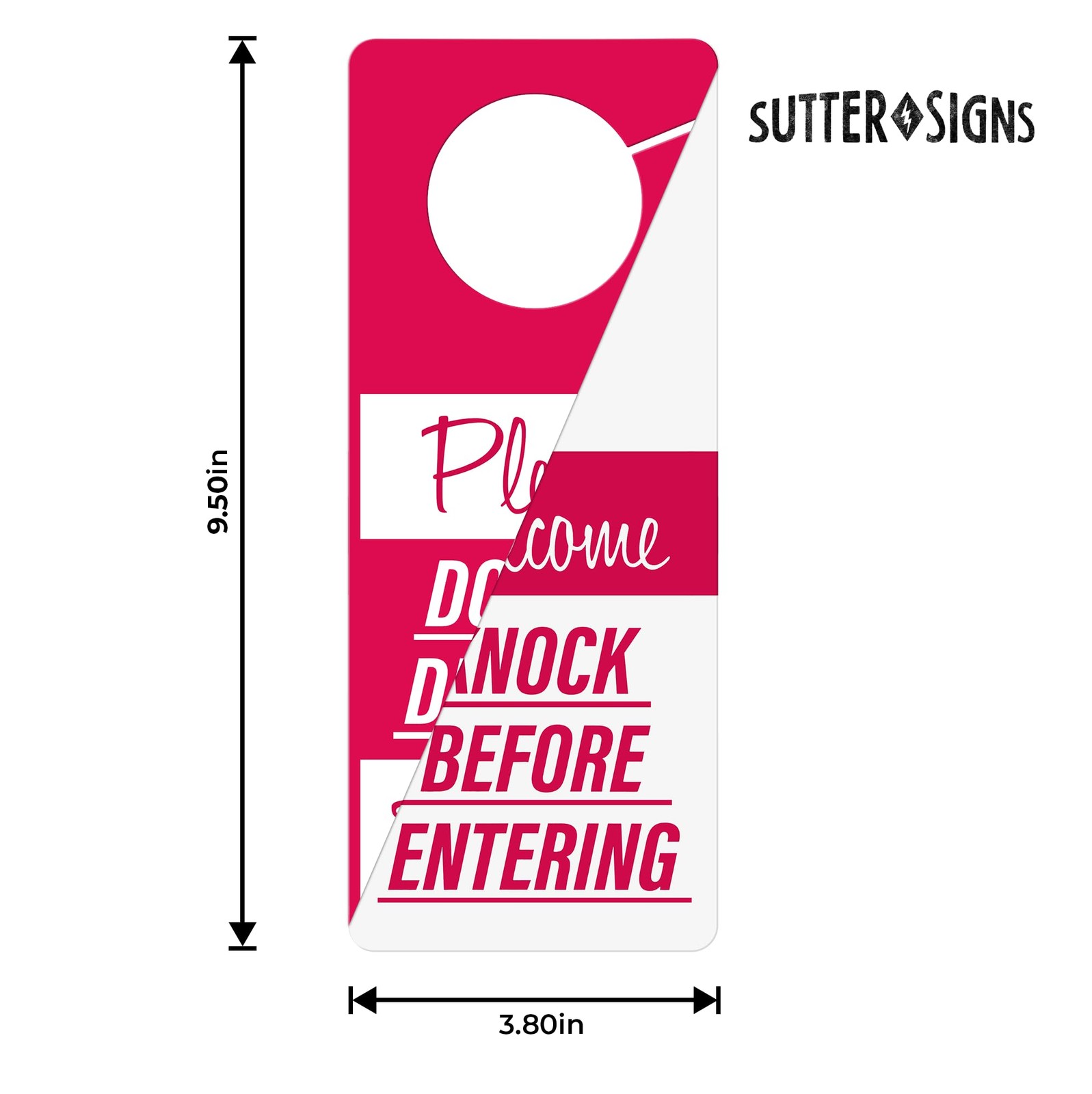 Do Not Disturb Door Hanger Sign 2 Pack Meeting In Progress Red White 9.5×3.8