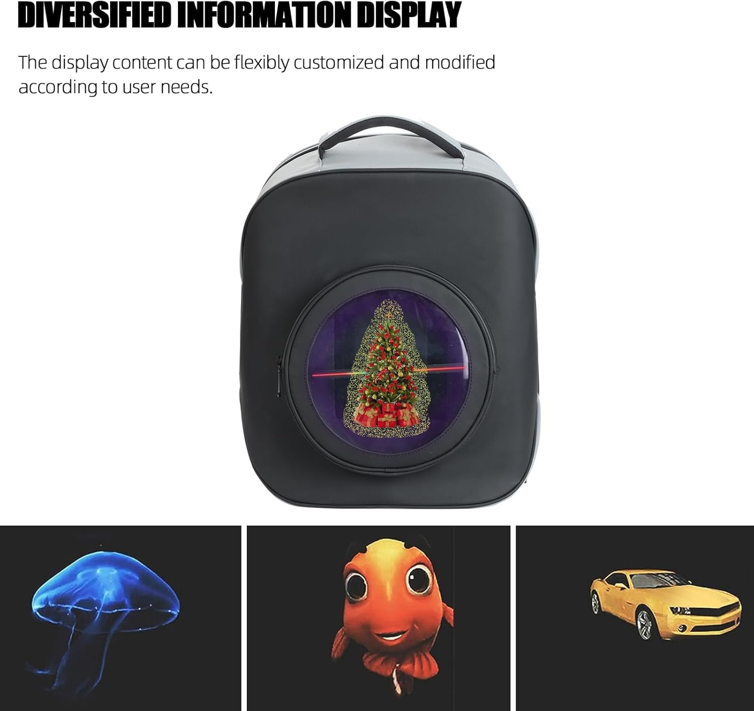 3D Hologram Fan Led Backpack,16.1&Prime; 3D Hologram Projector Advertising Commercial
