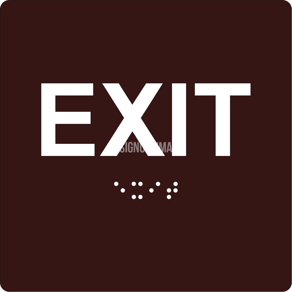 ADA Compliant EXIT Sign, Acrylic Braille 6&Prime;x6&Prime; , SignOptima™️