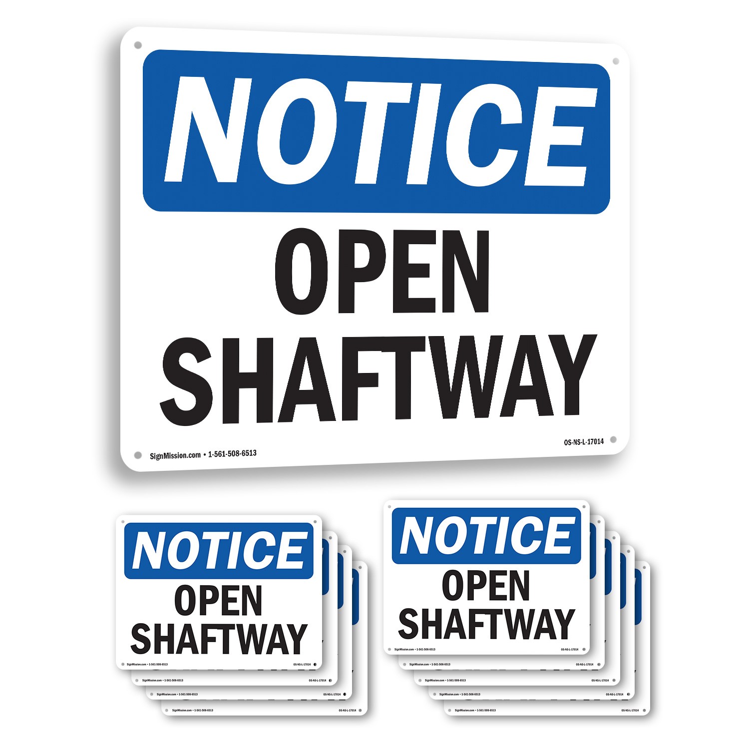 Open Shaftway OSHA Notice Sign Metal, Plastic, Or Decal – 5 or 10 Pack
