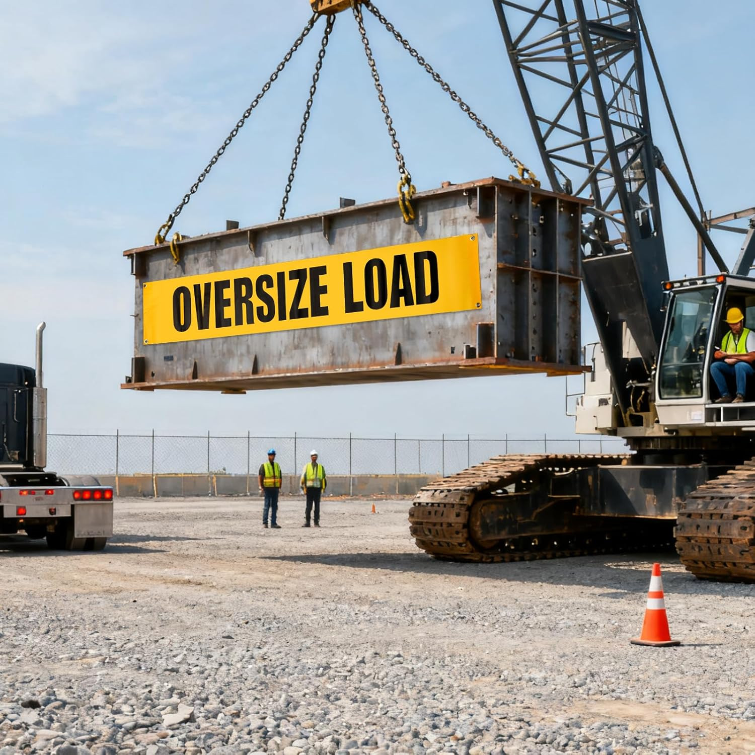2 Pack Oversize Load Signs for Trucks, 12 X 60 Inch Wide Load Banner with Gromme