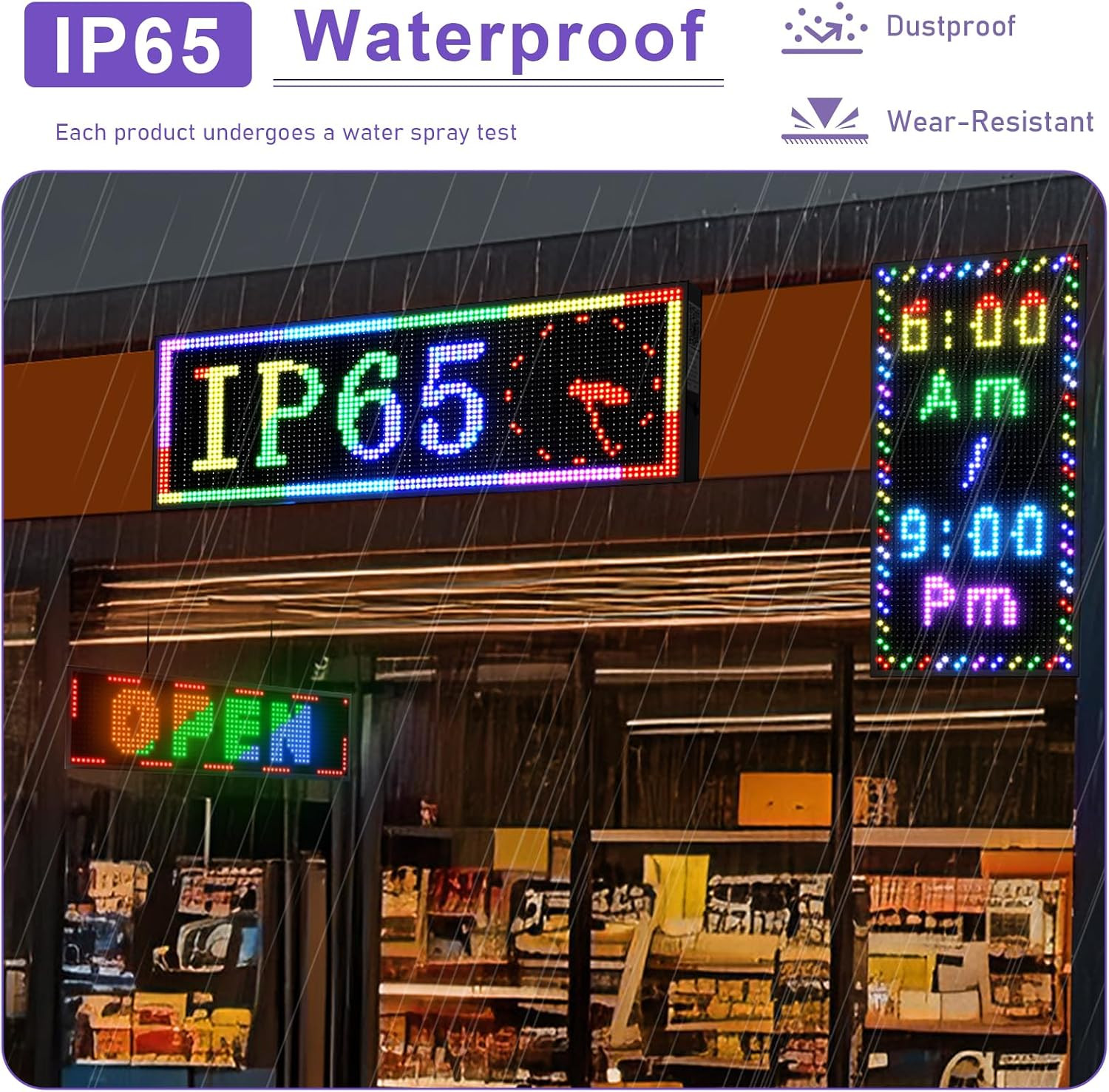 P10 Open Scrolling LED Sign, 39&Prime;X14&Prime; Programmable Digital Message Board, IP65 Wa