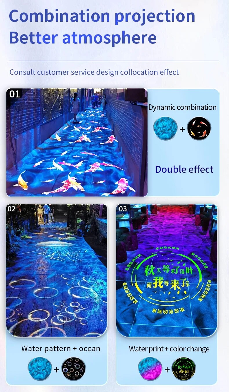 40W-600W Waterproof Outdoor Water Wave Ripple Ocean Effect GOBO Light Projector