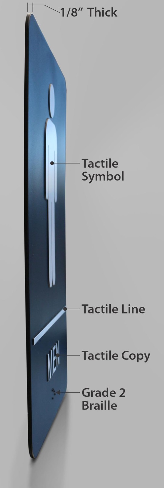 Headline Sign 9002 Mens Restroom Ada Sign Grade 2 Braille And Tactile Graphics