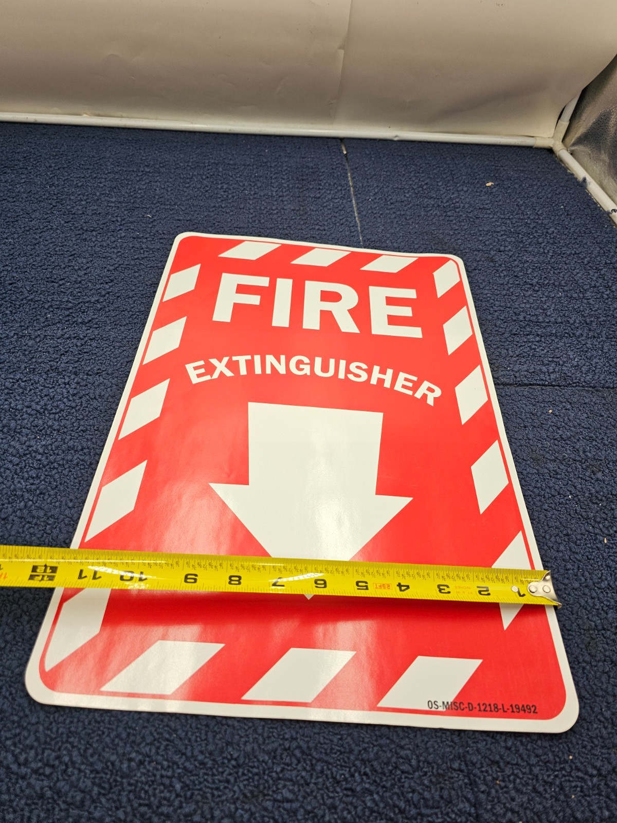 Fire Extinguisher Sign With Down Arrow 18&Prime; L x 11-3/4&Prime; W- OS-MISC-D-1218-L-19492