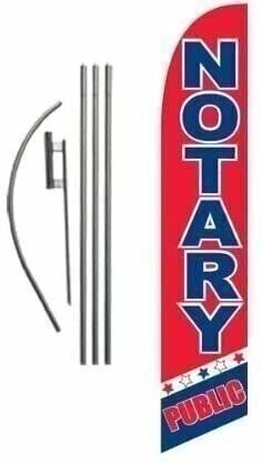 Notary Public Advertising Feather Banner Swooper Flag Sign with Flag Pole Kit…
