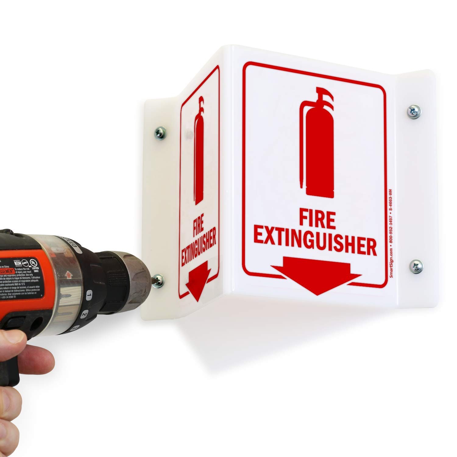 1 PCS 5×6 Inch Acrylic Fire Extinguisher Projecting Sign For Safety Wall