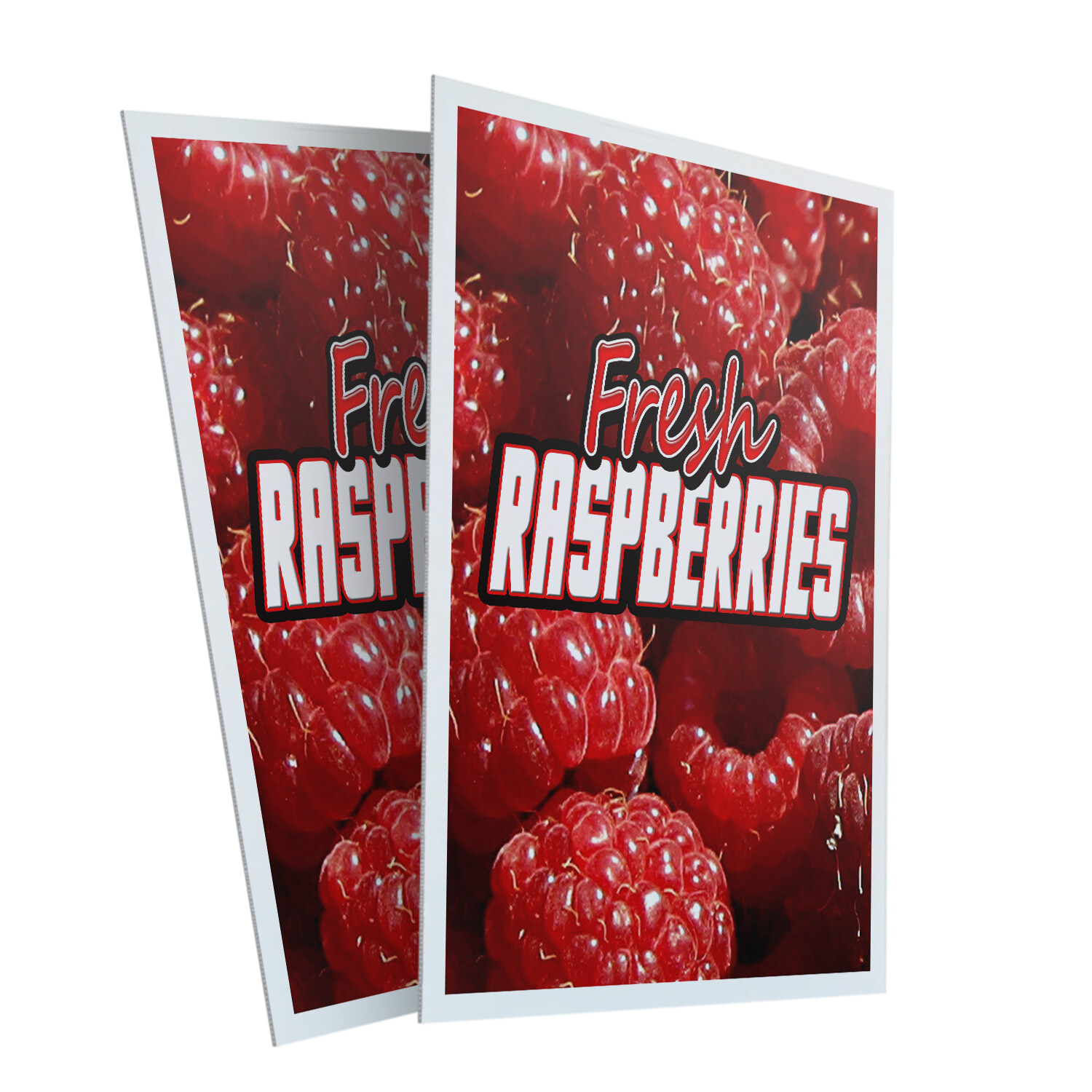 A-frame Sidewalk Coroplast Fresh Raspberries 24&Prime; x 36&Prime; Double Sided A-Frame Side