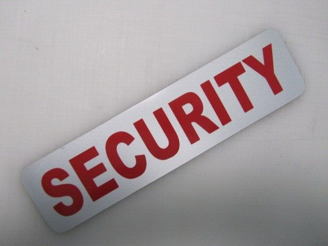 Reflective SECURITY White & Red Vehicle Magnetic Sign 3&Prime;x12&Prime; Car Truck Van SUV