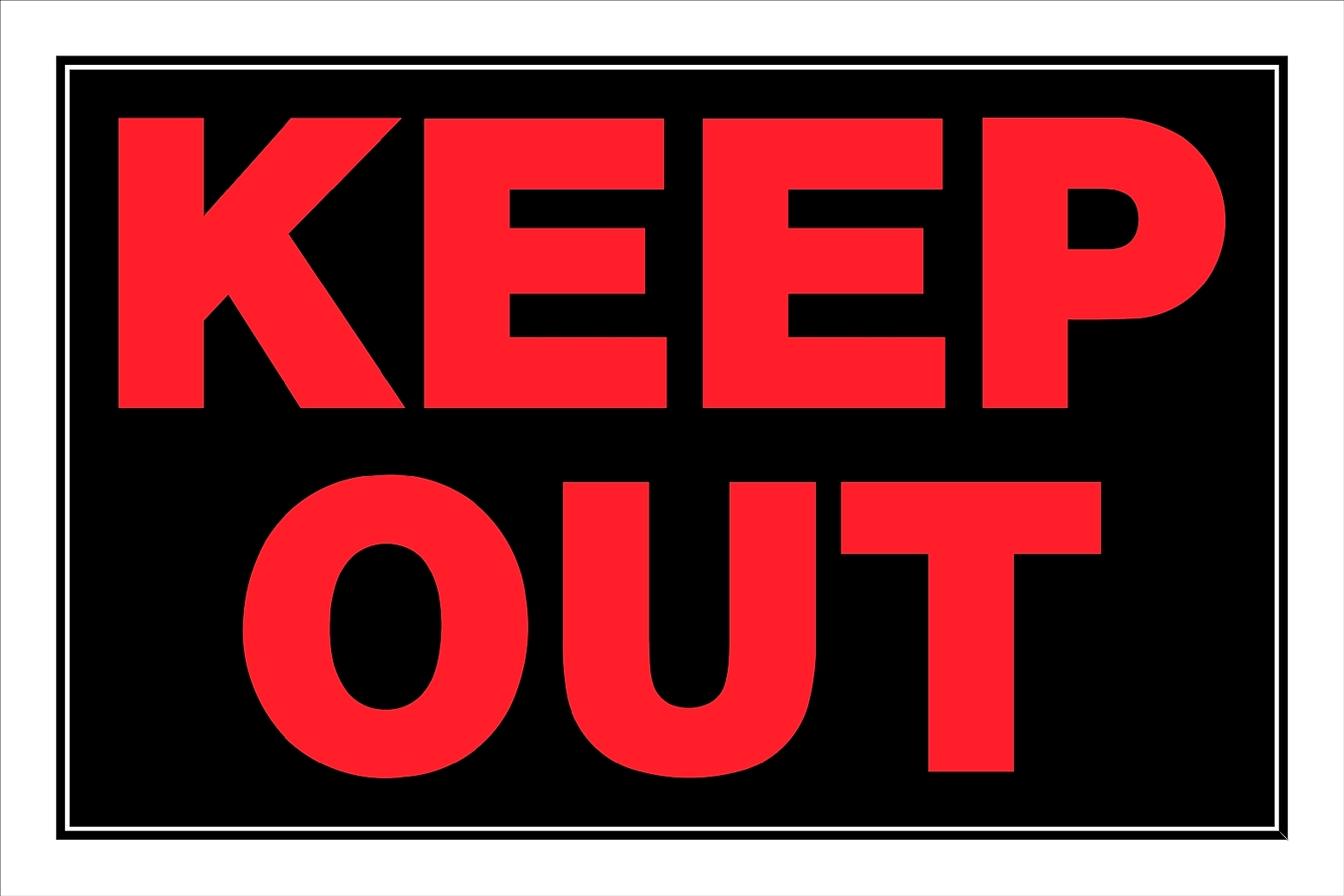 KEEP OUT SIGN 8&Prime; x 12&Prime; Red Plastic Door Entrance Property Warning Hillman 839898