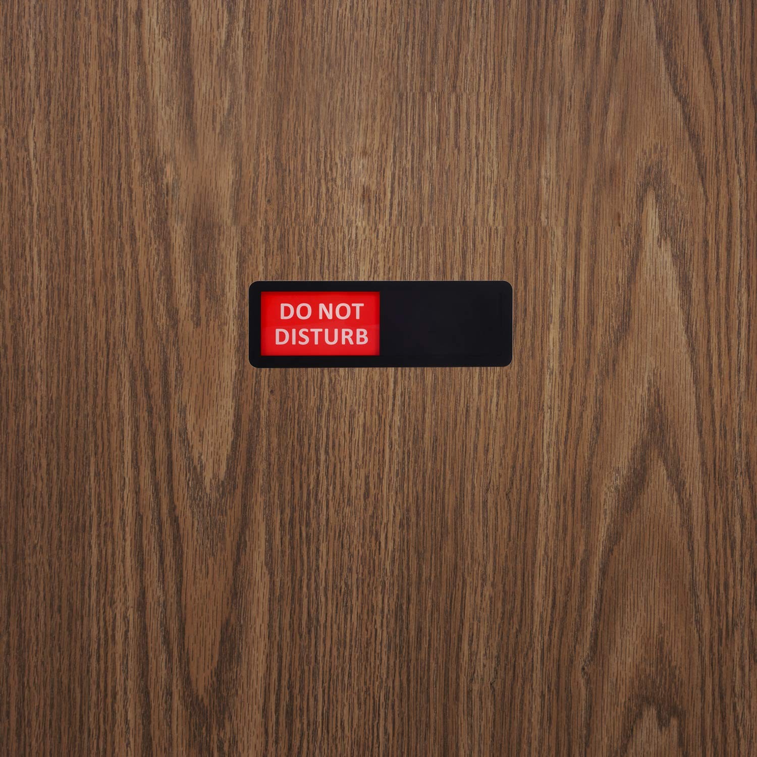 Kichwit Privacy Sign for Office 8.2&Prime; x 2.8&Prime;, Do Not Disturb, Plastic, Black
