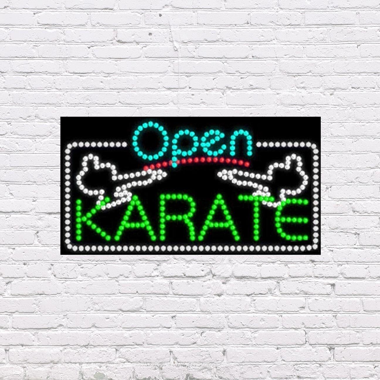 LED Open Karate | Light-up Sign | 31&Prime;W x 17&Prime;H x 2&Prime;D