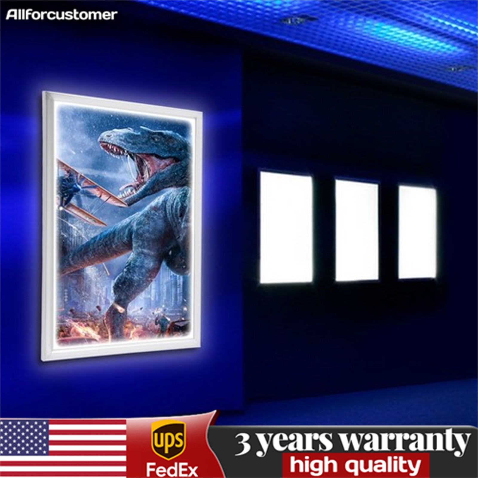 24&Prime;x36&Prime; Backlit LED Poster Frame Art Picture Light Box Advertising Display Frame
