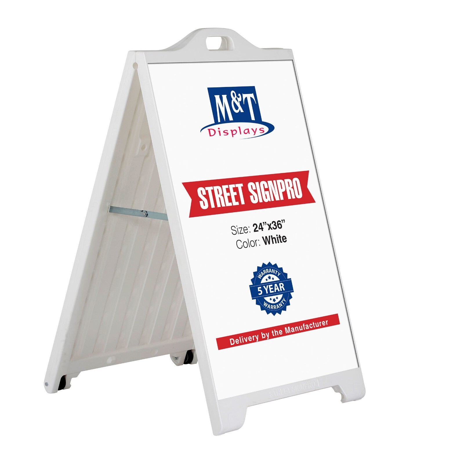 Sandwich Board A-Frame Double Sided Outdoor Sidewalk Sign Holder 24×36 White