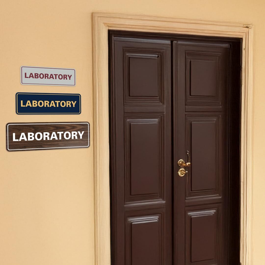 Laboratory Sign Black Large Professional Door Wall Office Lab 1-Pack