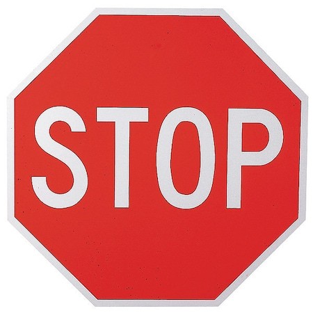 Lyle R1-1-36Da Stop Sign, 36&Prime; W, 36&Prime; H, Aluminum, Red