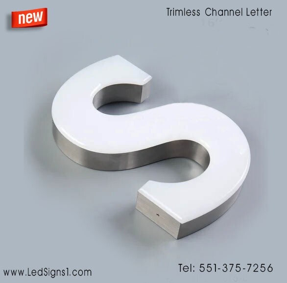 Custom made Trim less Channel Letters Signs Storefront signage 20 Inches
