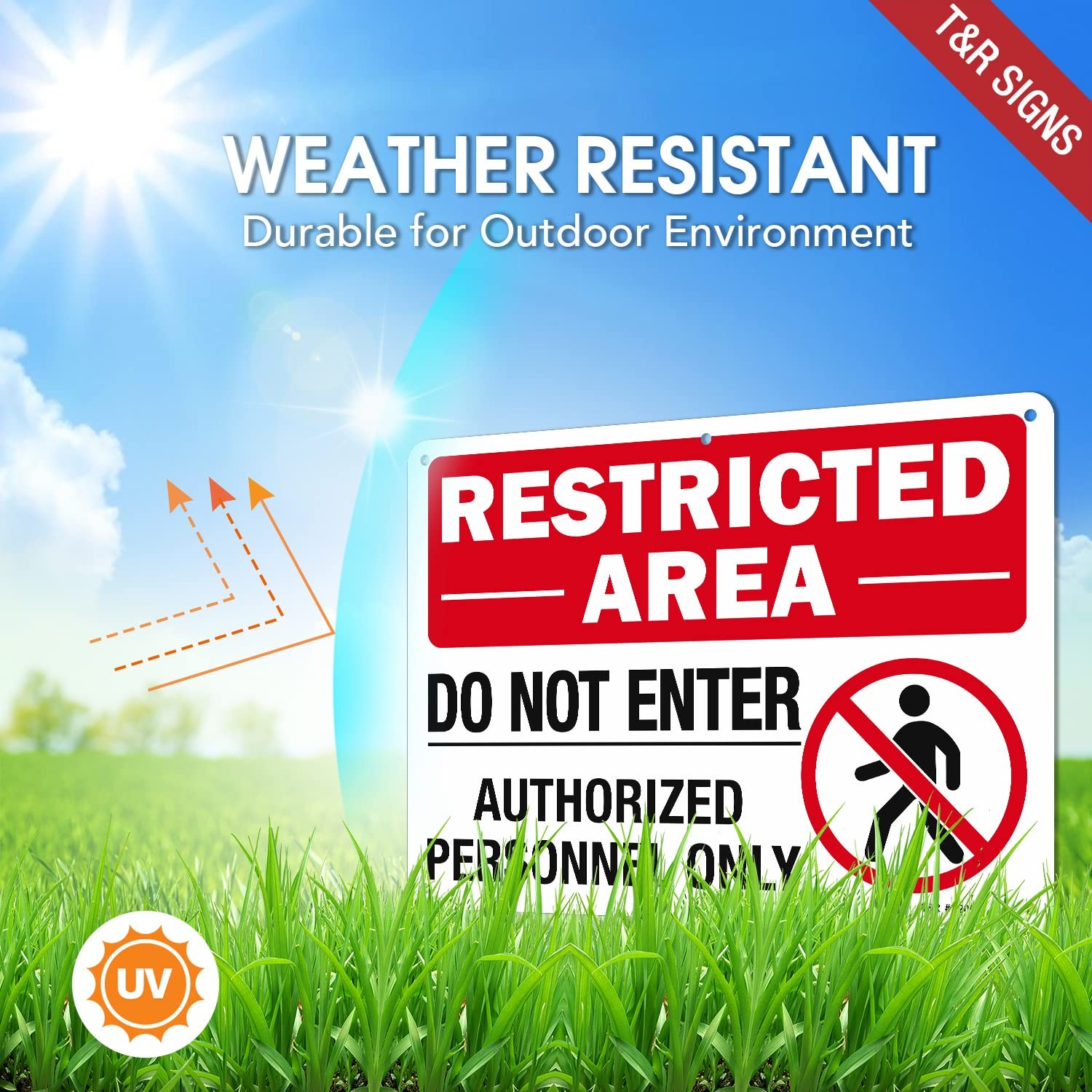14×10 Inch Restricted Area Sign Do Not Enter Authorized Personnel Only Sign