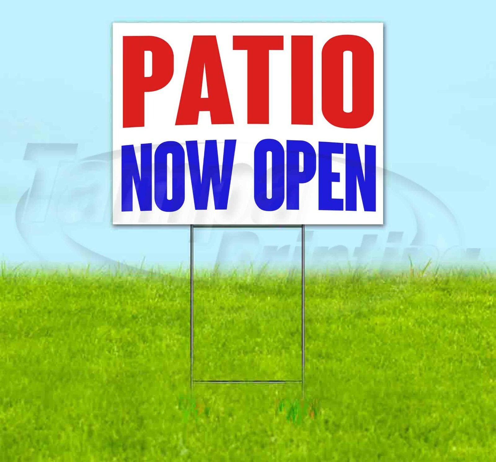 PATIO NOW OPEN Yard Sign Corrugated Plastic Bandit Lawn Decoration USA