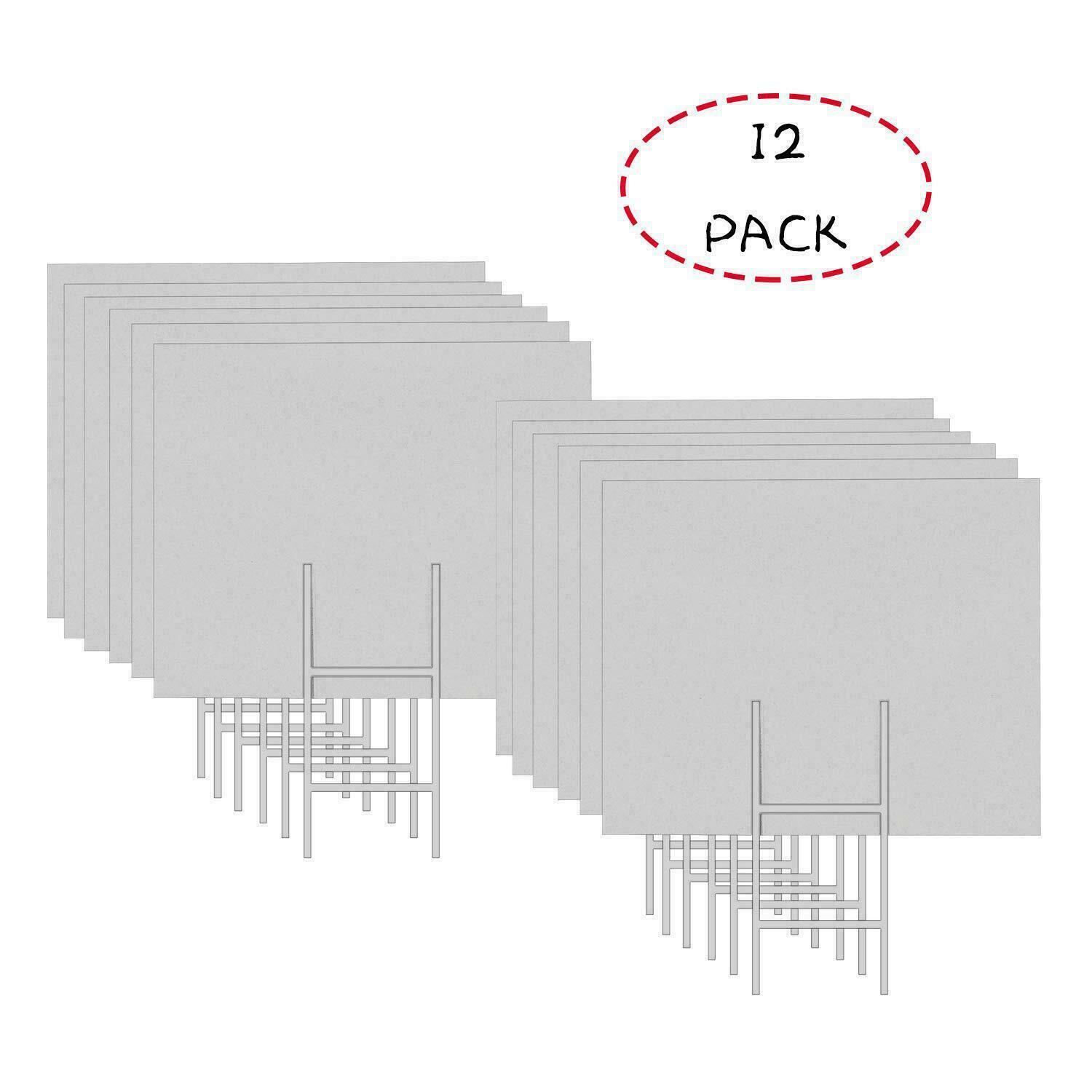 12 Pack 24&Prime;x18&Prime; White Blank Lawn Yard Signs Sheet with Durable H-Stakes, Opening