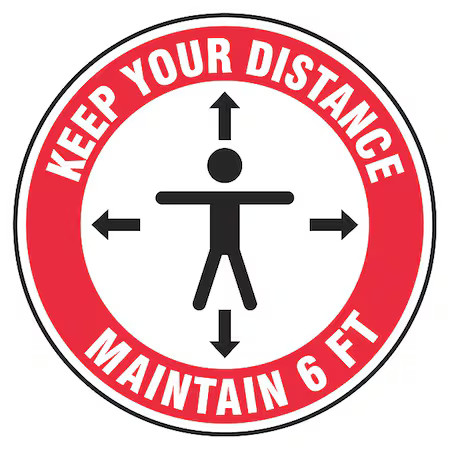 Zoro Select Mfs345 Floor Sign, 12 In H, 12 In W, Vinyl, English, Mfs345, Mfs345