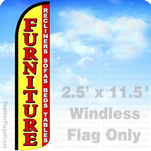 FURNITURE RECLINERS SOFA BEDS – Windless Swooper Feather Flag Sign 2.5×11.5&prime; yz