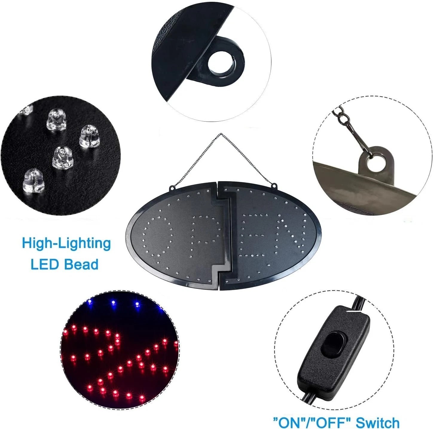 Attract Customers with 19&Prime; x 10&Prime; LED Open Sign – Wall-Mountable, Stylish Design