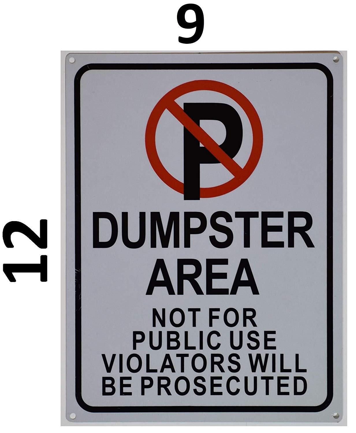 No Parking Symbol/Dumpster Area Not for Public Use Violators ..-REF24-1027