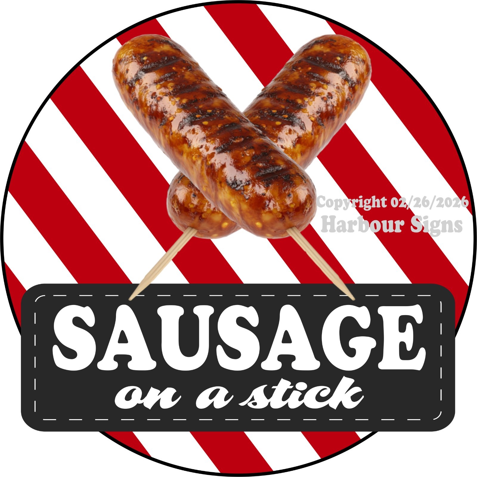 Sausage on a stick DECAL ( snack Concession Food Truck Sticker sc (Choose Size)