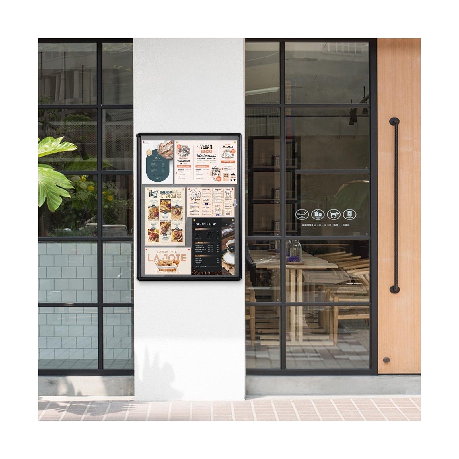 Enclosed Bulletin Board Lockable Display Case Message Board with Locking Door…