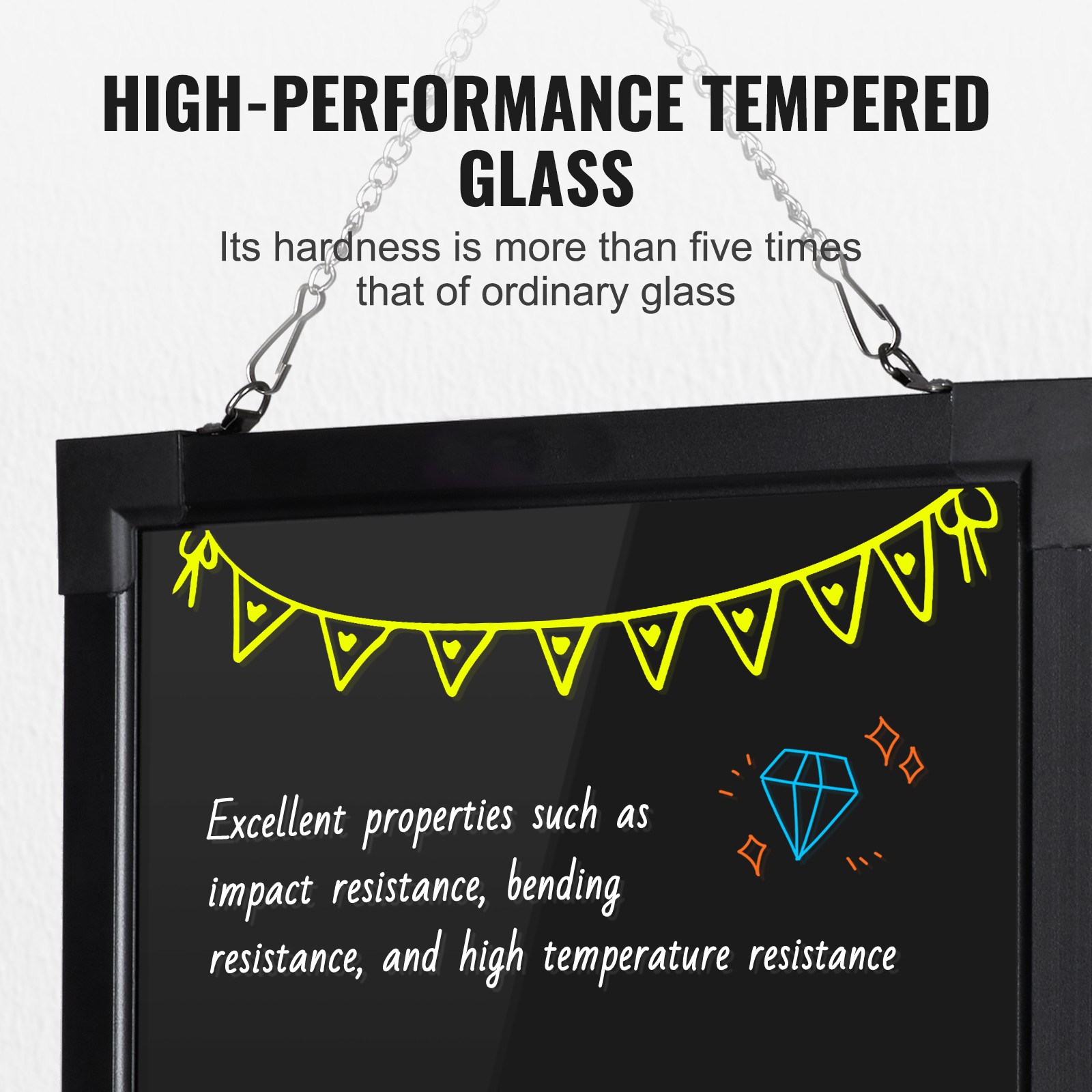 Uimoso LED Message Board 16&Prime;x12&Prime; Illuminated Erasable Chalkboard