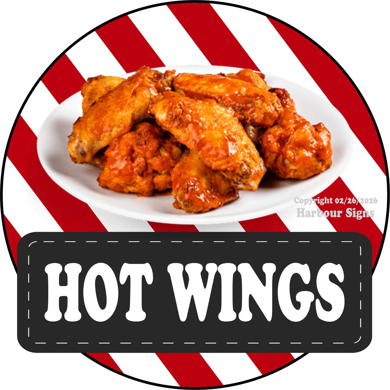 Hot Wings DECAL ( snack Concession Food Truck Sticker sc (Choose Size)