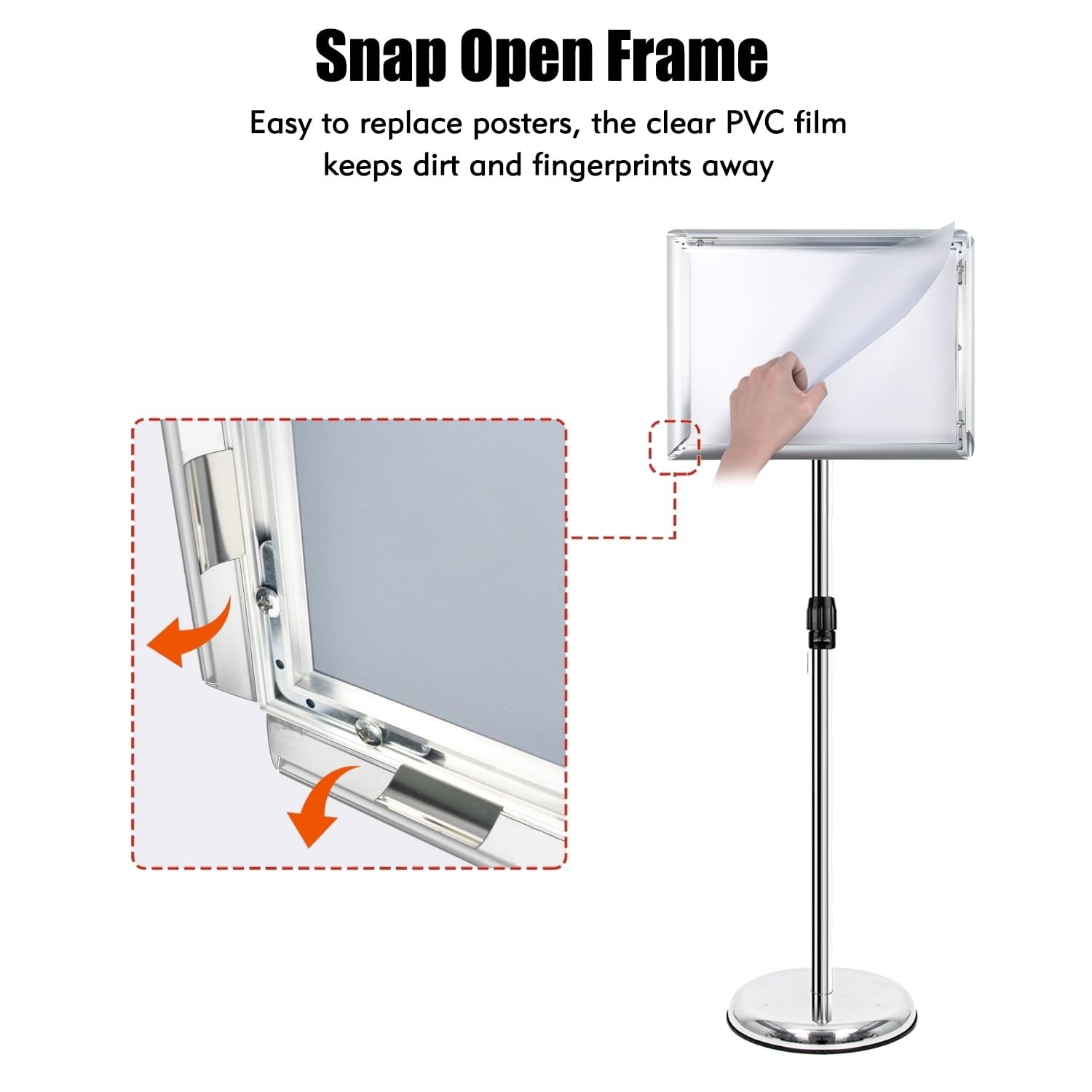 Adjustable Sign Stand for Display, Pedestal Floor Signage Stand Holder with H…