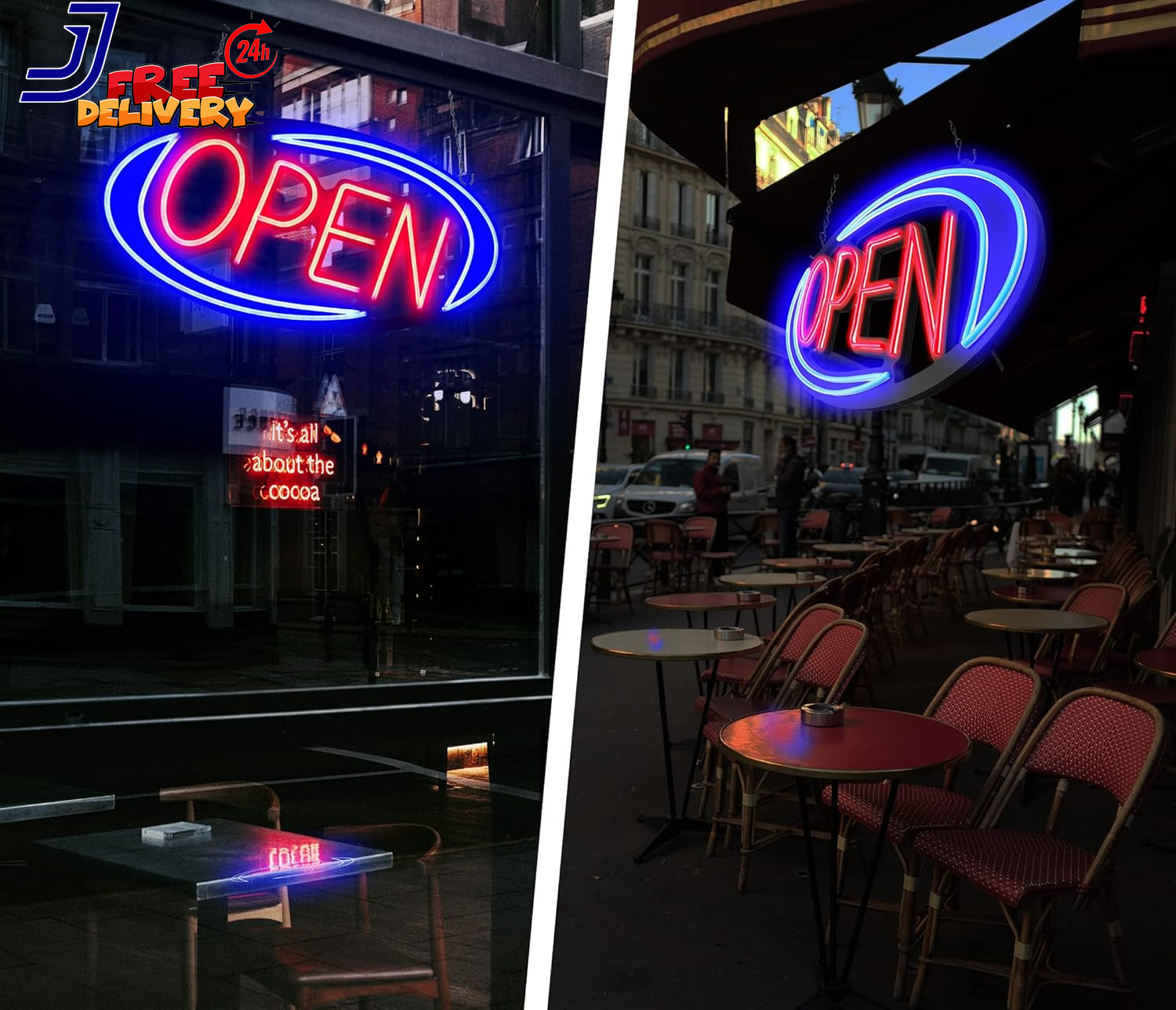 Bright LED Open Sign for Business 32×16 Inch with Remote Control & Flashing