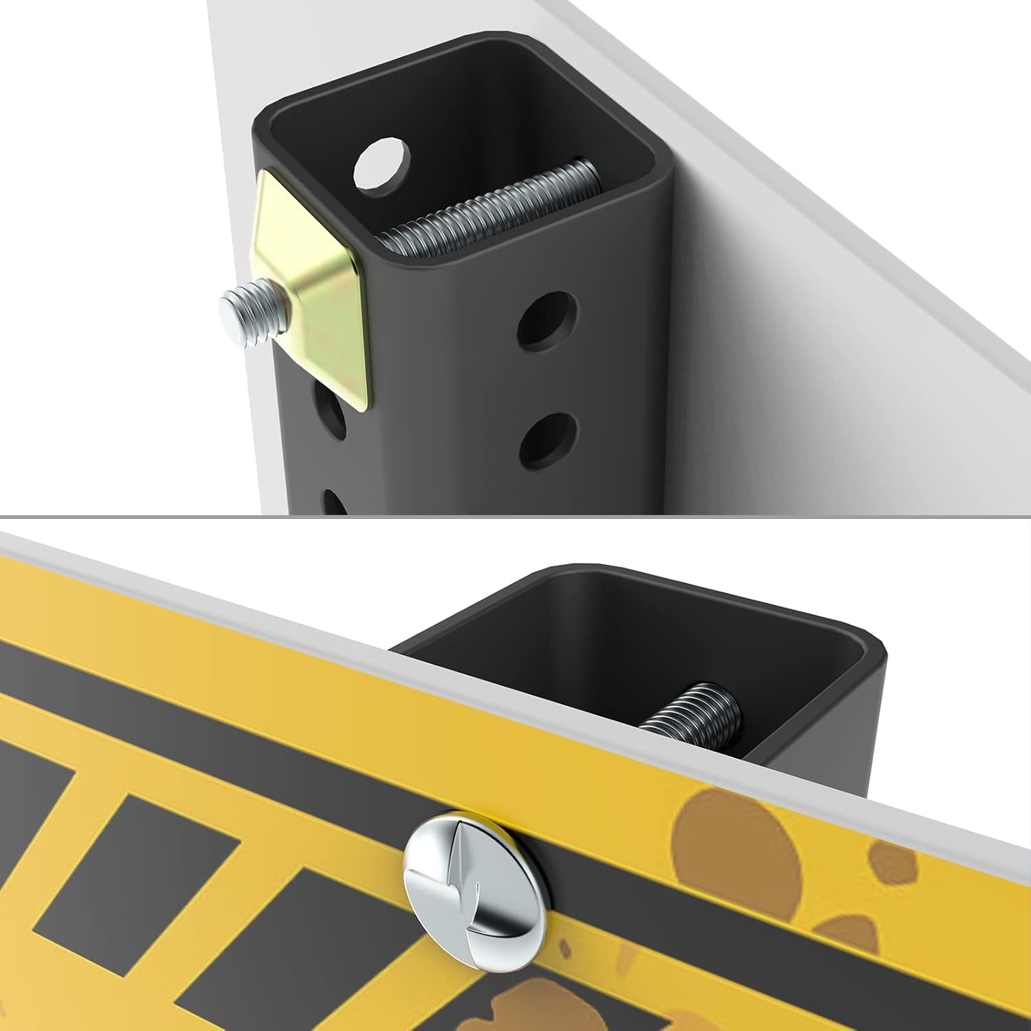 16 PCS Anti-Theft Post Attachment Kit Sign Mounting Hardware for U Channel Post,