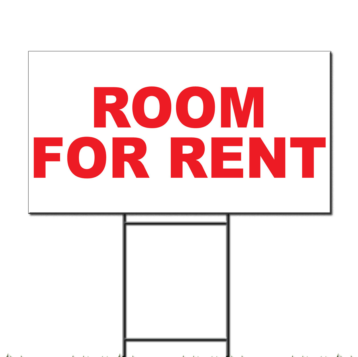 Room For Rent Red Corrugated Plastic Yard Sign /Free Stakes