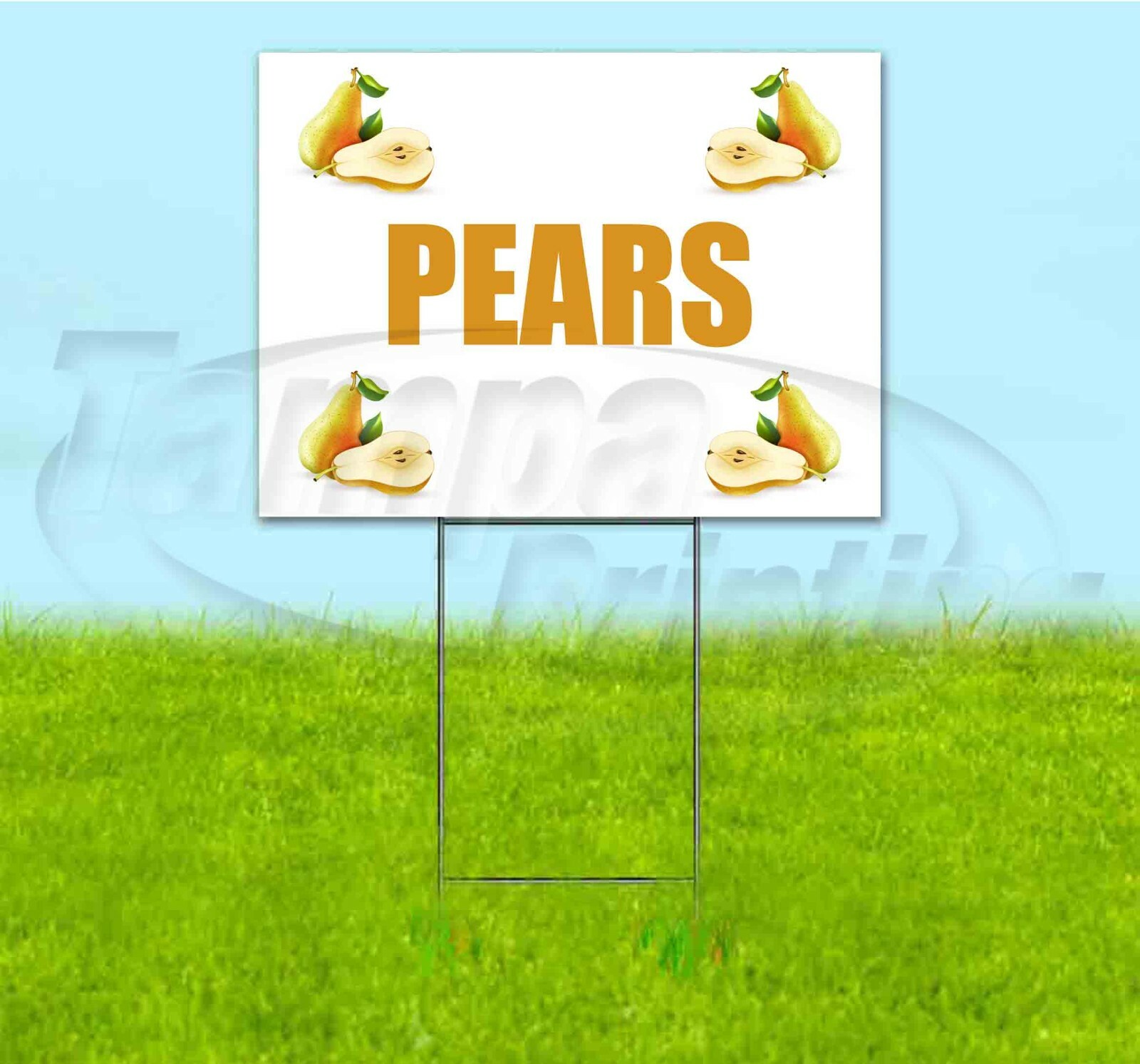 PEARS 18×24 Yard Sign WITH STAKE Corrugated Bandit USA BUSINESS PRODUCE