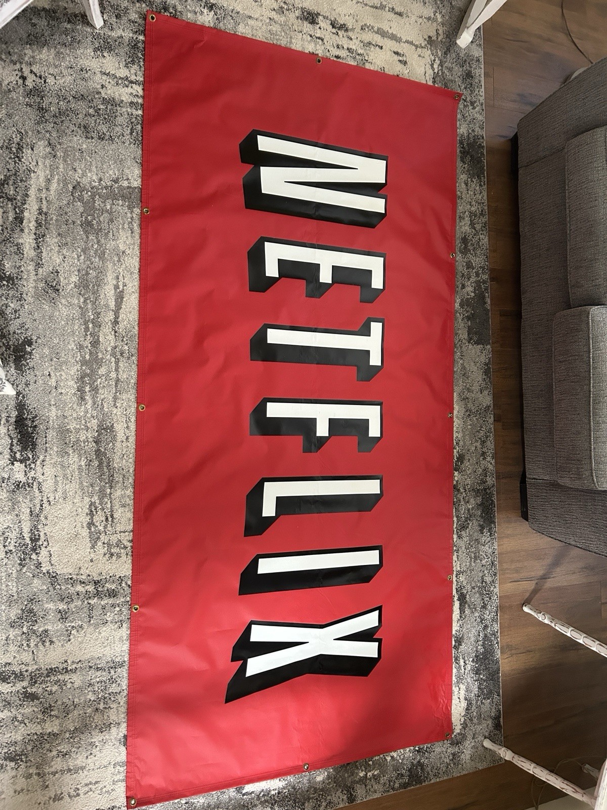 Original Netflix Facility Banner Sign 96” x 46” RedAdvertising Display El PasoTX